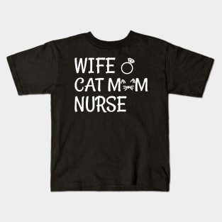 wife cat mom nurse Kids T-Shirt